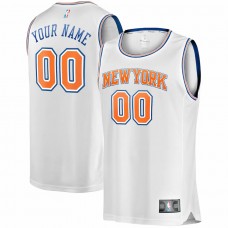 New York Knicks Men's Fanatics Branded White Fast Break Custom Replica Jersey - Statement Edition