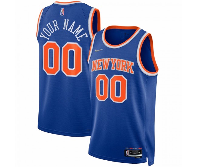 New York Knicks Men's Nike Blue 2021/22 Diamond Swingman Custom Jersey - Icon Edition