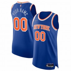 New York Knicks Men's Nike Blue 2021/22 Diamond Swingman Authentic Custom Jersey - Icon Edition
