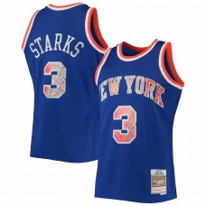 New York Knicks John Starks Men's Mitchell & Ness Blue 1996-97 Hardwood Classics NBA 75th Anniversary Diamond Swingman Jersey