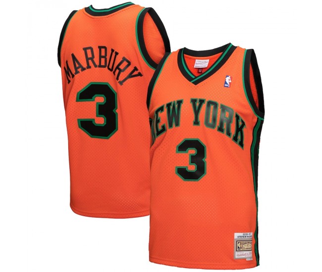 New York Knicks Stephon Marbury Men's Mitchell & Ness Orange 2005-06 Hardwood Classics Reload 3.0 Swingman Jersey