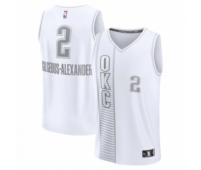 Oklahoma City Thunder Shai Gilgeous-Alexander Men's Fanatics Branded White 2021/22 Fast Break Replica Jersey - City Edition