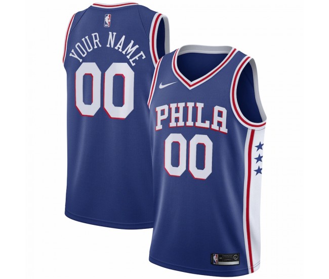 Philadelphia 76ers Men's Nike Blue Swingman Custom Jersey - Icon Edition