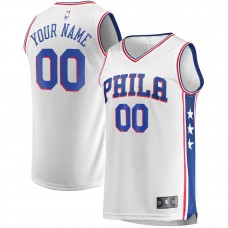 Philadelphia 76ers Men's Fanatics Branded White Fast Break Custom Replica Jersey - Association Edition