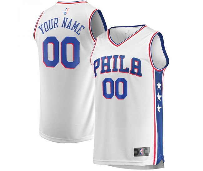 Philadelphia 76ers Men's Fanatics Branded White Fast Break Custom Replica Jersey - Association Edition