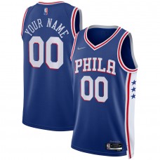 Philadelphia 76ers Men's Nike Royal 2021/22 Diamond Swingman Custom Jersey - Icon Edition