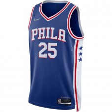 Philadelphia 76ers Simmons Nike 2023 Men Swingman Jersey Icon Edition Blue