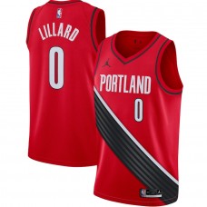 Portland Trail Blazers Damian Lillard Men's Jordan Brand Red 2020/21 Swingman Jersey - Statement Edition