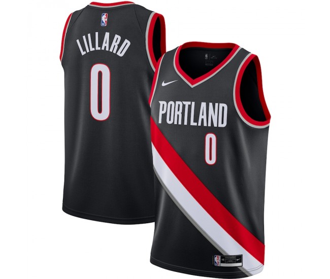 Portland Trail Blazers Damian Lillard Men's Nike Black 2020/21 Swingman Jersey - Icon Edition