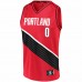 Portland Trail Blazers Damian Lillard Men's Fanatics Branded Red 2020/21 Fast Break Replica Jersey - Statement Edition