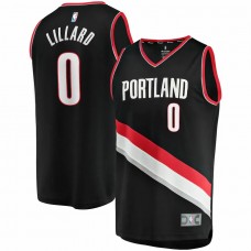 Portland Trail Blazers Damian Lillard Men's Fanatics Branded Black 2020/21 Fast Break Replica Jersey - Icon Edition