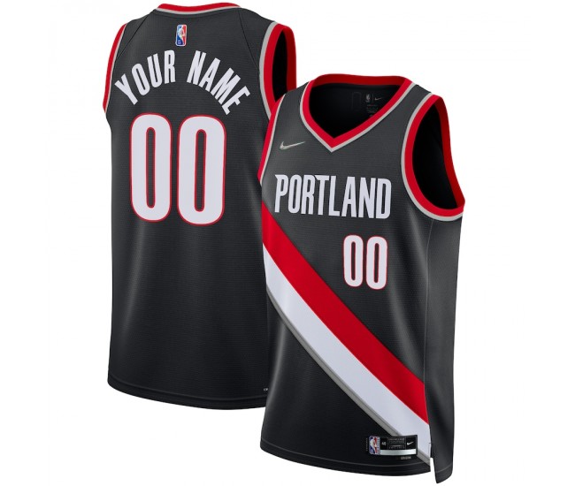 Portland Trail Blazers Men's Nike Black 2021/22 Diamond Swingman Custom Jersey - Icon Edition