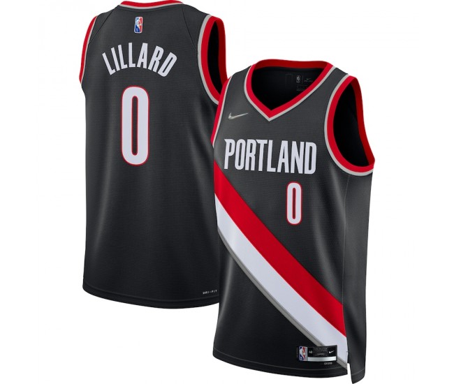 Portland Trail Blazers Damian Lillard Men's Nike Black 2021/22 Diamond Swingman Jersey - Icon Edition