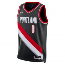 Portland Trail Blazers Lillard Nike 2023 Men Swingman Icon Edition Jersey Black