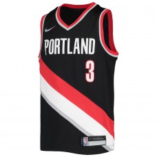 Portland Trail Blazers Mccollum Nike 2023 Men Swingman Icon Edition Jersey Black