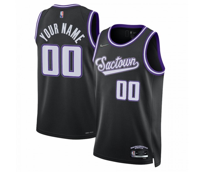 Sacramento Kings Men's Nike Black 2021/22 Swingman Custom Jersey - City Edition