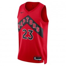 Toronto Raptors Vanvleet Nike 2023 Men Swingman Icon Edition Jersey Red