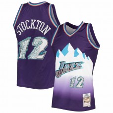 Utah Jazz John Stockton Men's Mitchell & Ness Purple 1996-97 Hardwood Classics NBA 75th Anniversary Diamond Swingman Jersey
