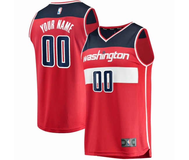 Washington Wizards Men's Fanatics Branded Red Fast Break Custom Replica Jersey - Icon Edition