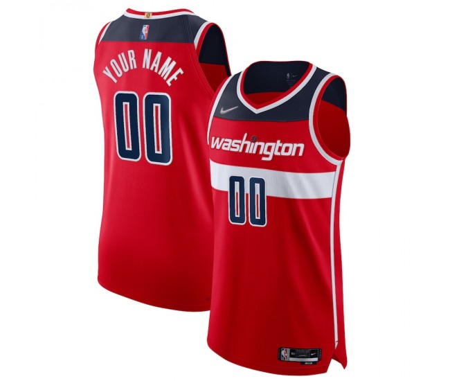 Washington Wizards Men's Nike Red 2021/22 Diamond Swingman Authentic Custom Jersey - Icon Edition