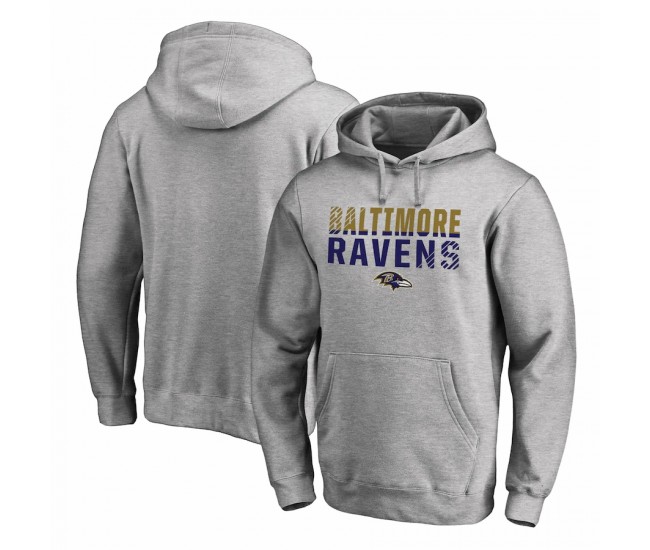 Baltimore Ravens Men's NFL Pro Line by Fanatics Branded Ash Iconic Collection Fade Out Pullover Hoodie