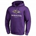 Baltimore Ravenss Men's Fanatics Branded Purple Logo Team Lockup Fitted Pullover Hoodie