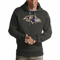 Baltimore Ravens Men's Antigua Charcoal Victory Pullover Hoodie