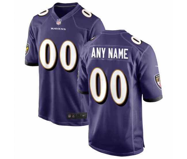 Baltimore Ravens Men's Nike Purple Custom Game Jersey