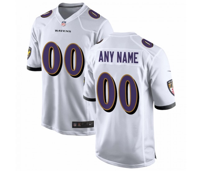 Baltimore Ravens Men's Nike White Custom Game Jersey