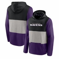 Baltimore Ravens Men's Fanatics Branded Black/Purple Linear Logo Pullover Hoodie