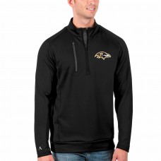  Baltimore Ravens Men's Antigua Black/Charcoal Generation Quarter-Zip Pullover Jacket