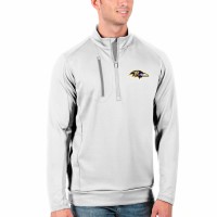 Baltimore Ravens Men's Antigua White/Silver Generation Quarter-Zip Pullover Jacket