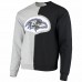 Baltimore Ravens Men's Refried Apparel Black/Heather Gray Sustainable Split Center Pullover Sweatshirt