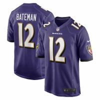 Baltimore Ravens Rashod Bateman Men's Nike Purple Game Jersey