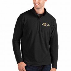 Baltimore Ravens Men's Antigua Black Glacier Quarter-Zip Pullover Jacket