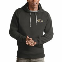Baltimore Ravens Men's Antigua Charcoal Logo Victory Pullover Hoodie