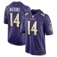 Baltimore Ravens Sammy Watkins Men's Nike Purple Game Jersey