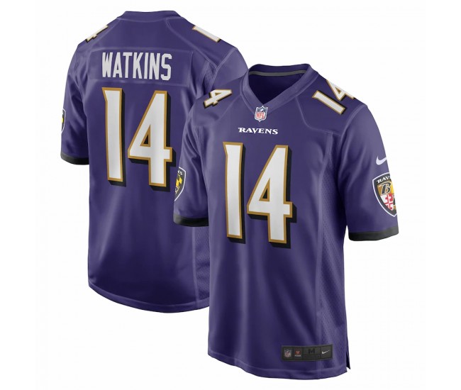Baltimore Ravens Sammy Watkins Men's Nike Purple Game Jersey