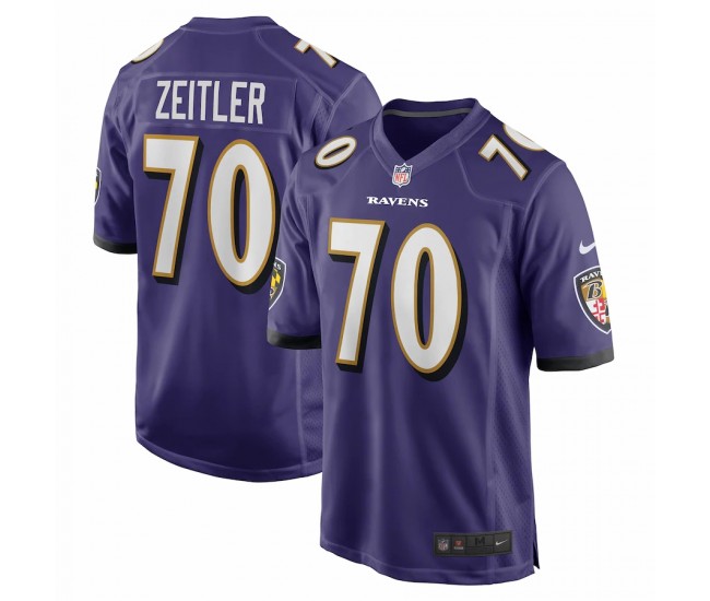Baltimore Ravens Kevin Zeitler Men's Nike Purple Game Jersey