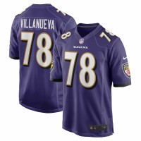 Baltimore Ravens Alejandro Villanueva Men's Nike Purple Game Jersey