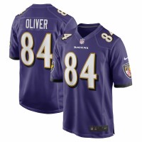 Baltimore Ravens Josh Oliver Men's Nike Purple Game Jersey