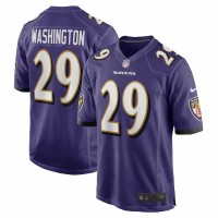 Baltimore Ravens Ar'Darius Washington Men's Nike Purple Player Game Jersey