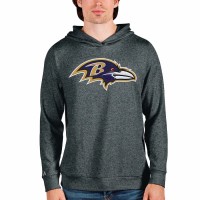 Baltimore Ravens Men's Antigua Heathered Charcoal Team Absolute Pullover Hoodie