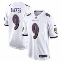 Baltimore Ravens Justin Tucker Men's Nike White Game Jersey