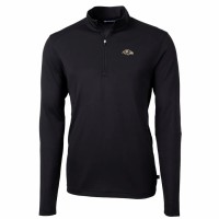 Baltimore Ravens Men's Cutter & Buck Black Big & Tall Virtue Eco Pique Quarter-Zip Pullover Jacket