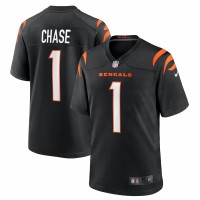 Cincinnati Bengals Ja'Marr Chase Men's Nike Black 2021 NFL Draft First Round Pick No. 5 Game Jersey
