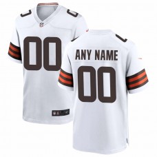 Cleveland Browns Men's Nike White Custom Game Jersey