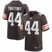 Cleveland Browns Sione Takitaki Men's Nike Brown Game Jersey