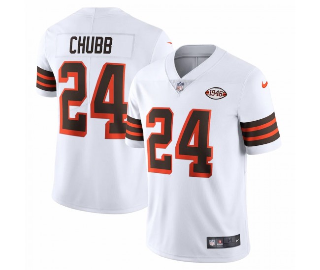 Cleveland Browns Nick Chubb Men's Nike White 1946 Collection Alternate Vapor Limited Jersey