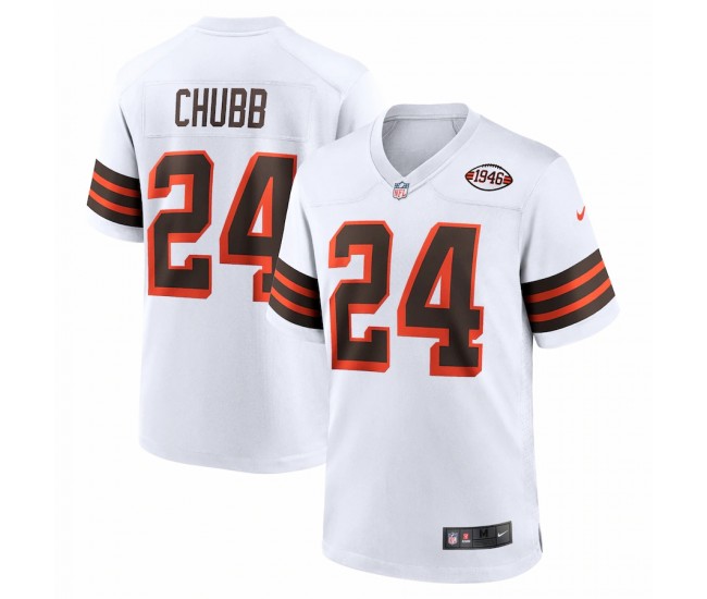 Cleveland Browns Nick Chubb Men's Nike White 1946 Collection Alternate Game Jersey